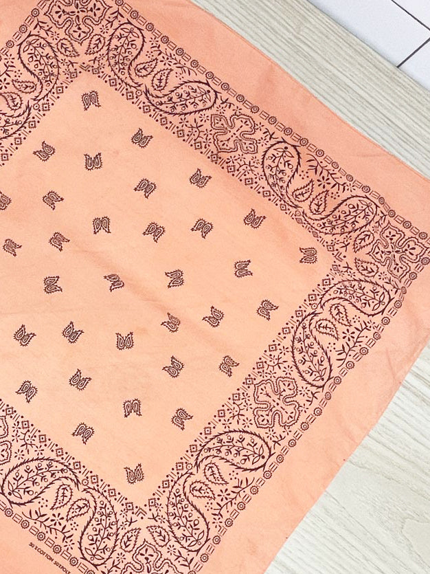 vintage wamcraft neon square paisley bandana | made in usa