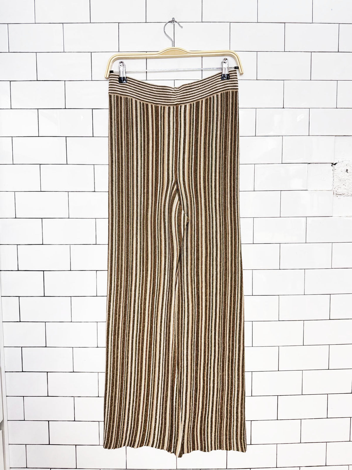 veronica beard massaro metallic knit pant