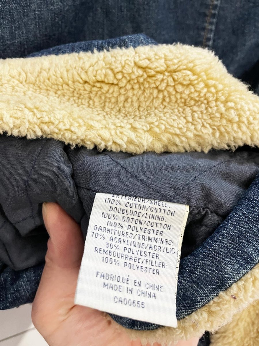 y2k reitmans sherpa trim zip denim jacket - good market thrift store