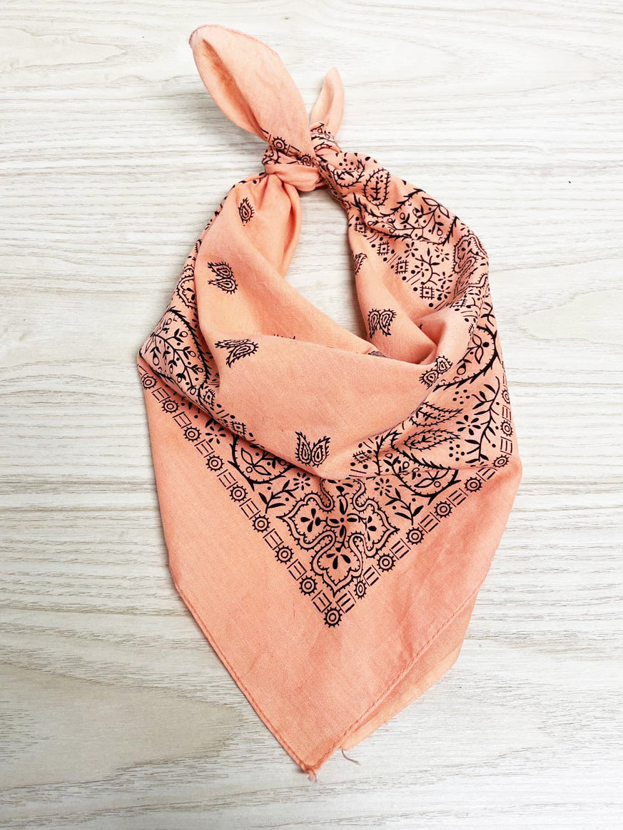 vintage wamcraft neon square paisley bandana | made in usa