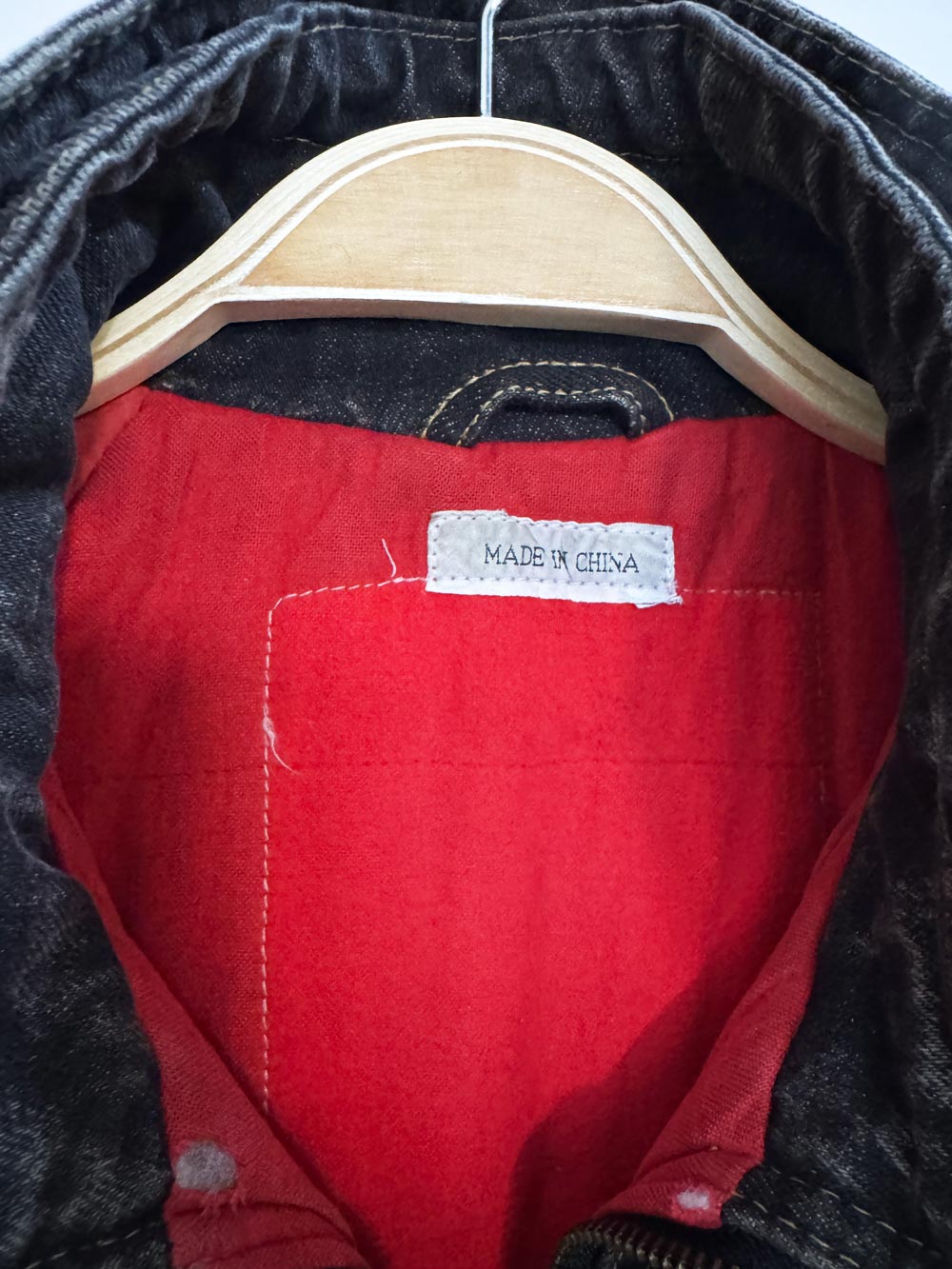 vintage 90s leather trim acid wash denim bomber jacket