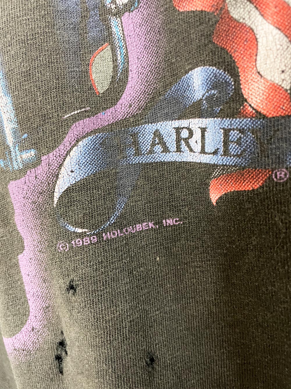 vintage 80s harley davidson single stitch faded motorcycle tee | holoubek