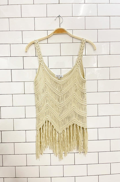 active usa crochet fringe festival tank - good market thrift store
