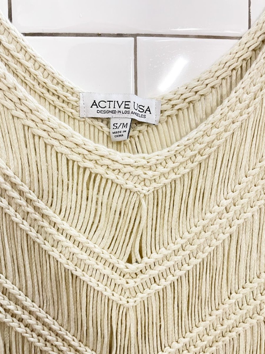 active usa crochet fringe festival tank - good market thrift store