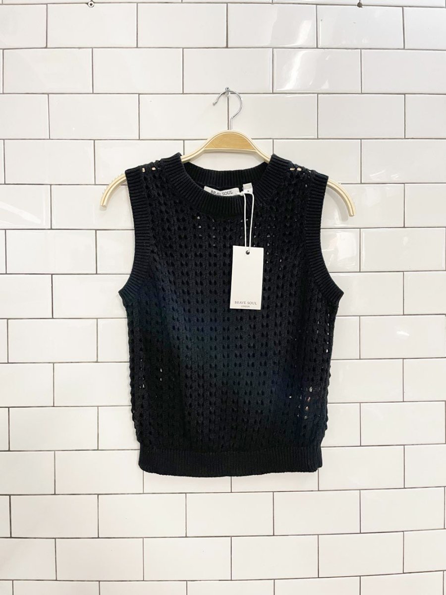 nwt brave soul crochet knit vest top - good market thrift store