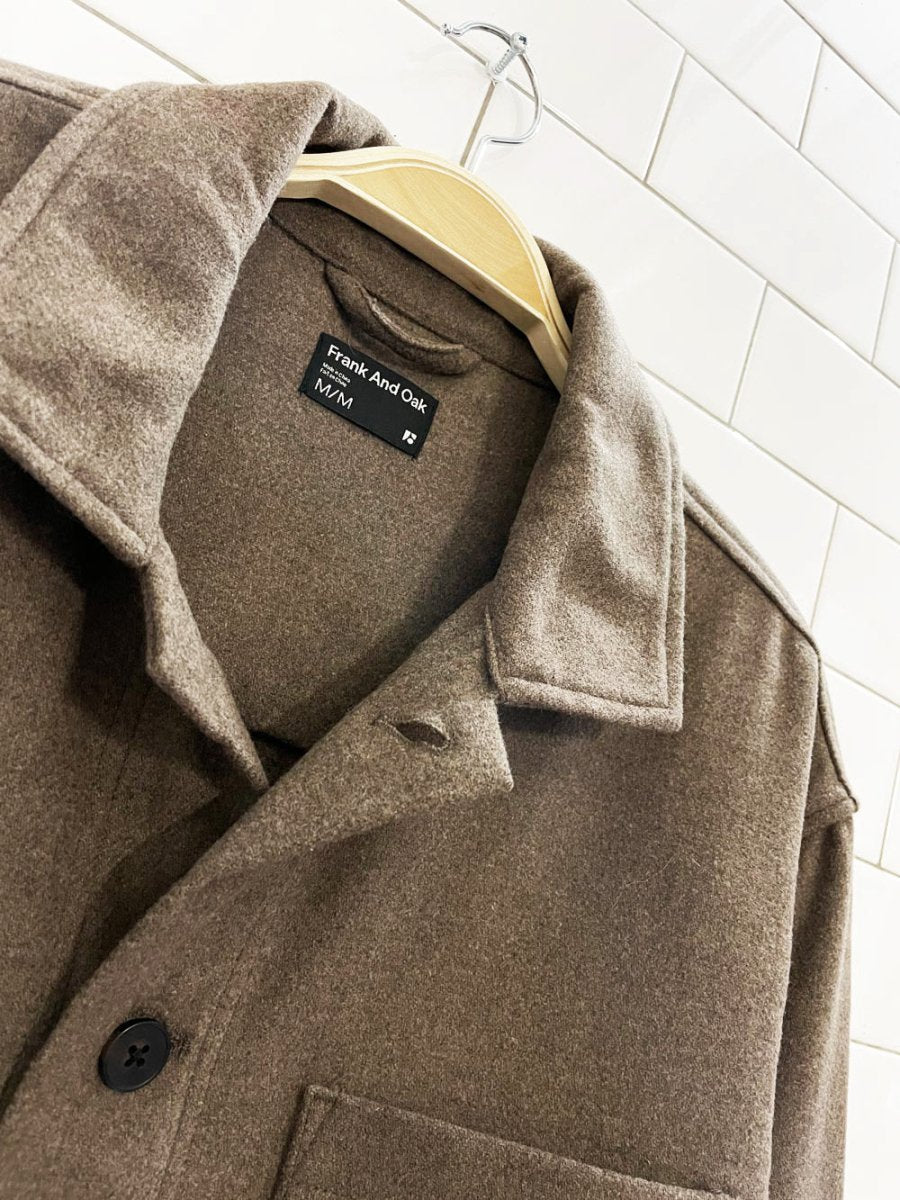 frank and oak 2024 wool - blend overshirt jacket - good market thrift store