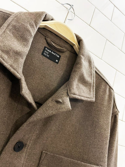 frank and oak 2024 wool - blend overshirt jacket - good market thrift store