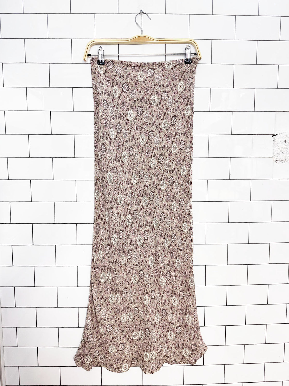 vintage 00s river island boho scarf print bias cut maxi skirt