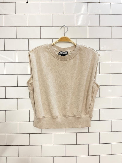 dkny jeans shoulder pad sweatshirt tank - good market thrift store