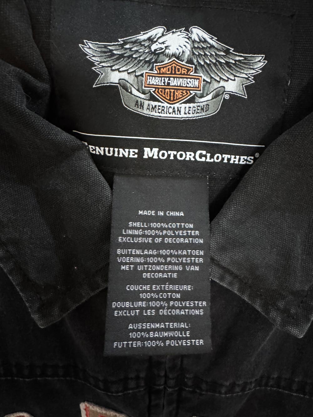 vintage 00s harley davidson spellout grunge garage jacket