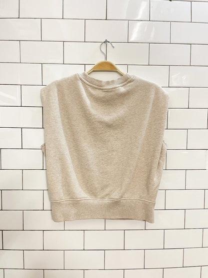 dkny jeans shoulder pad sweatshirt tank - good market thrift store