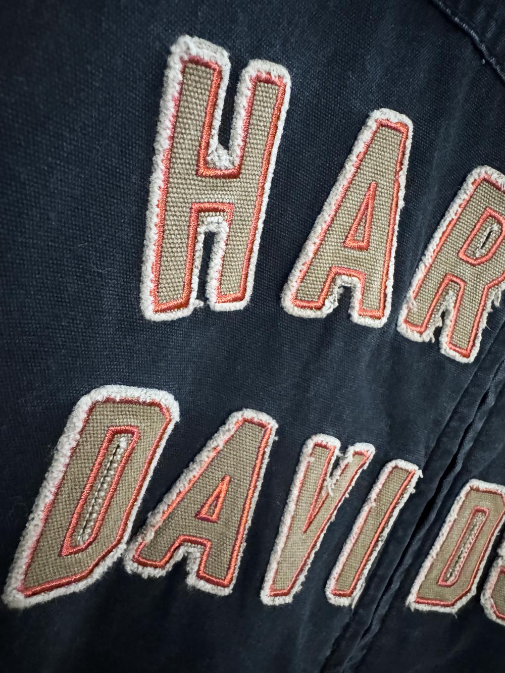 vintage 00s harley davidson spellout grunge garage jacket