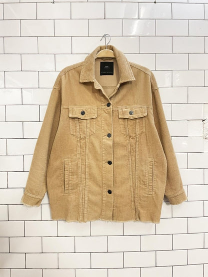zara chunky cord oversized raw hem shirt jacket - good market thrift store