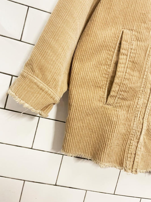 zara chunky cord oversized raw hem shirt jacket - good market thrift store