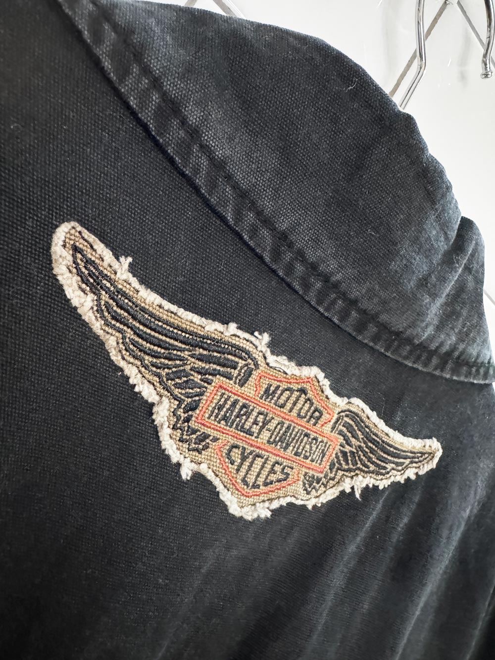 vintage 00s harley davidson spellout grunge garage jacket