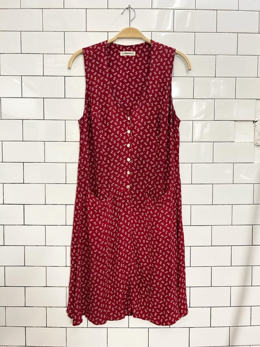 vintage 90s club monaco 1/2 button sleeveless midi dress - good market thrift store