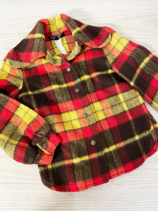 vintage 70s teachers pet fuzzy plaid shirt jacket - good market thrift store