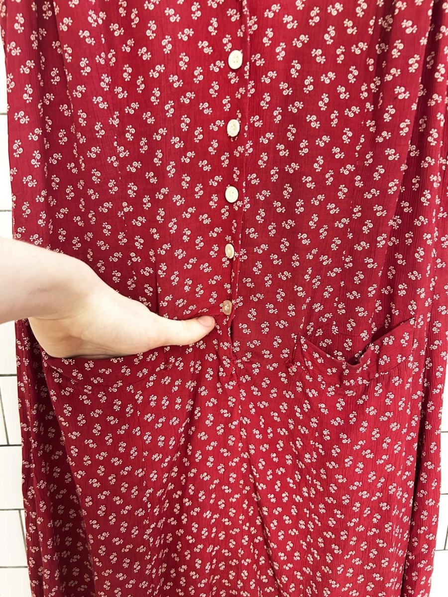 vintage 90s club monaco 1/2 button sleeveless midi dress - good market thrift store