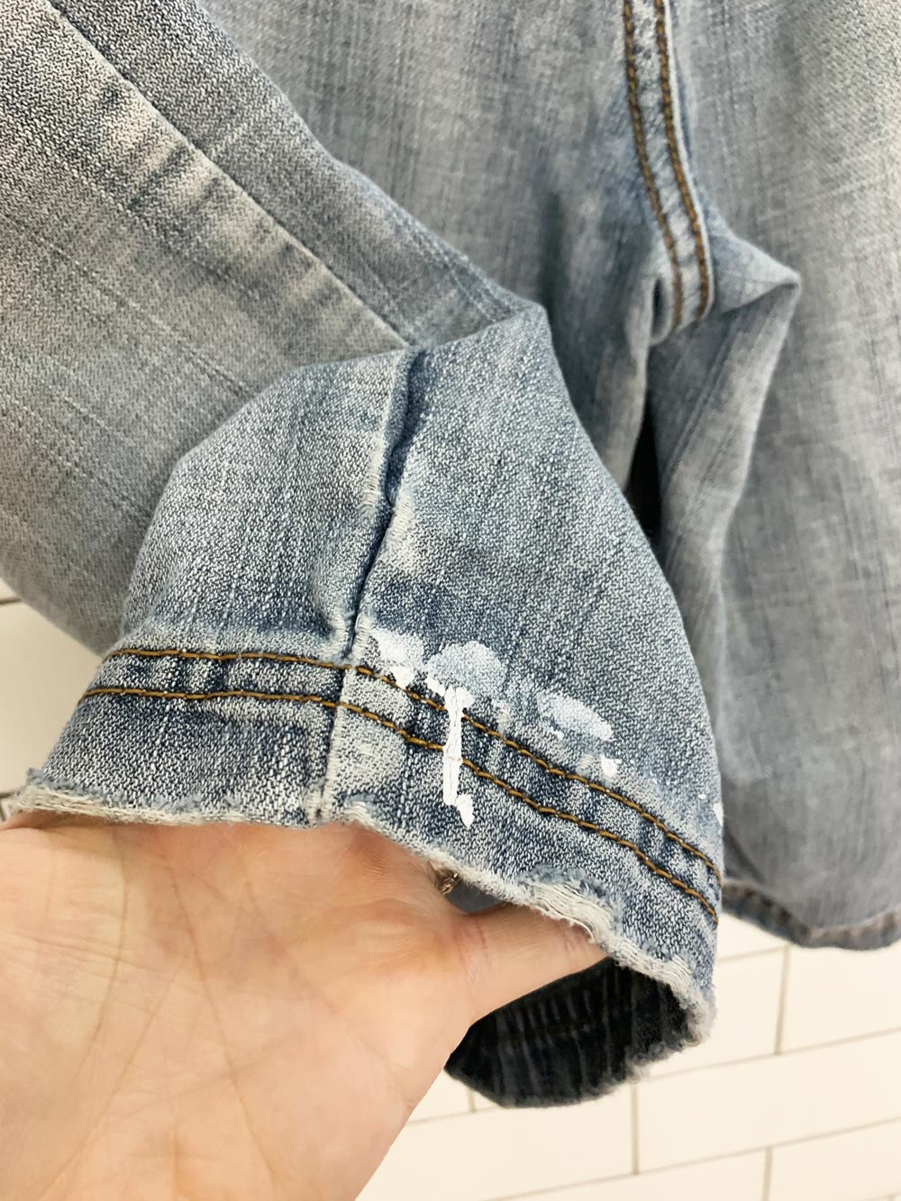 vintage 00s bongo jeans soft washed long denim shorts