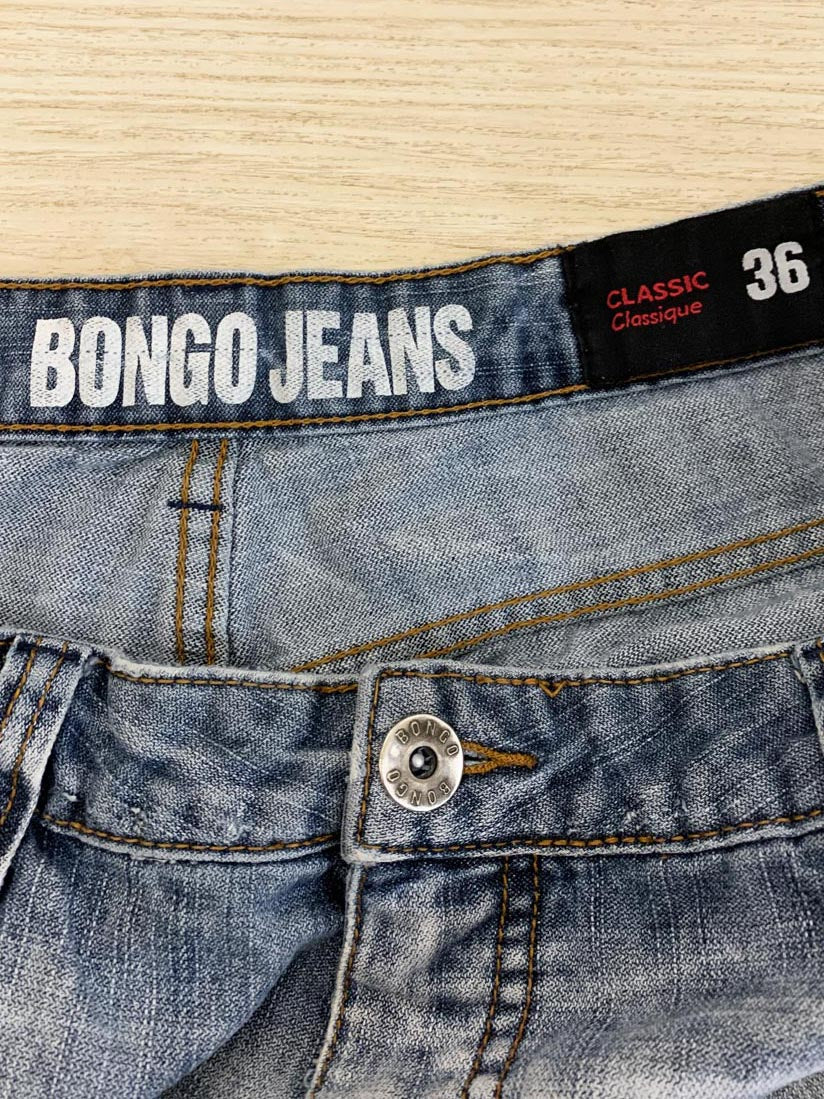 vintage 00s bongo jeans soft washed long denim shorts
