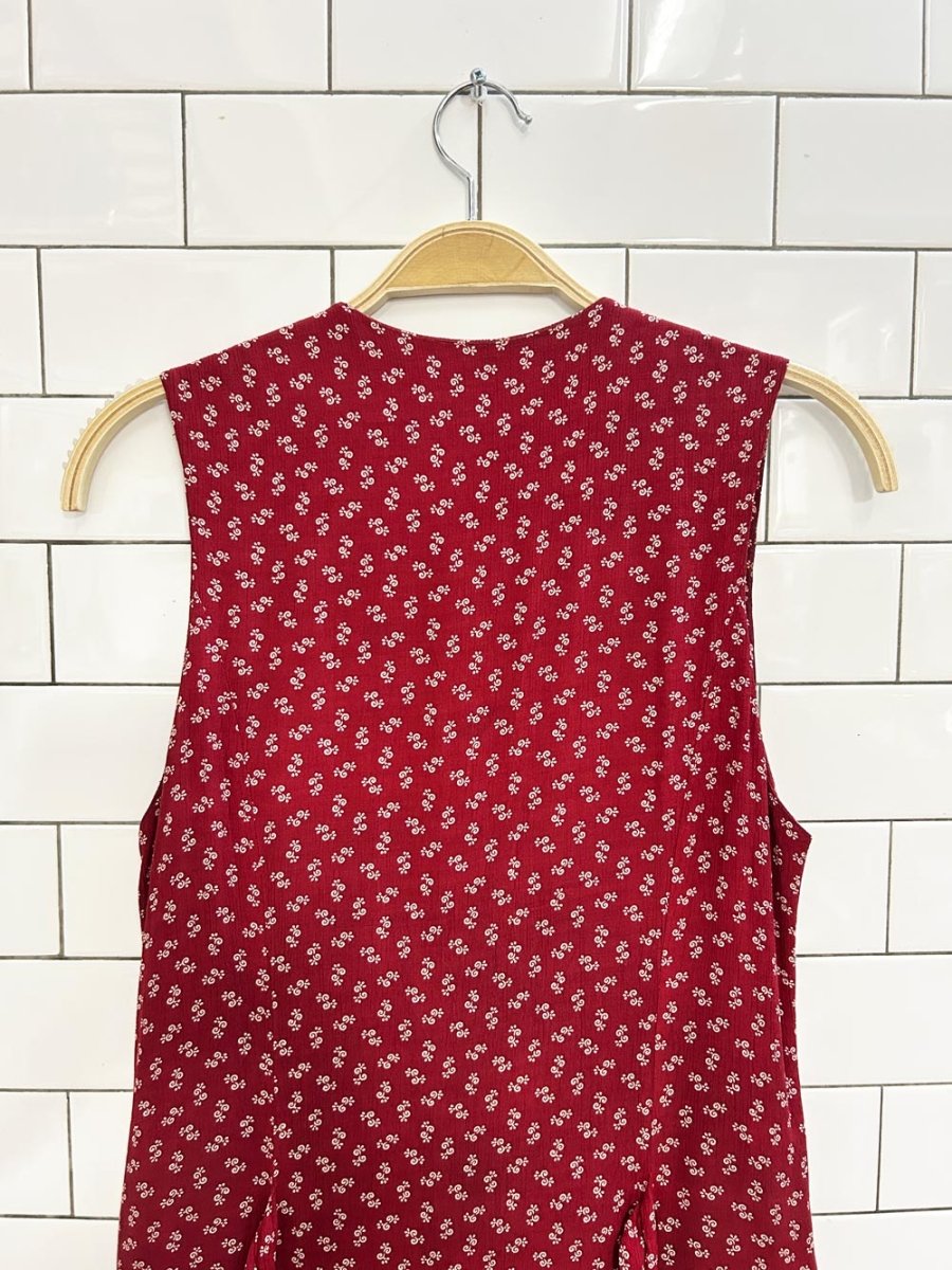 vintage 90s club monaco 1/2 button sleeveless midi dress - good market thrift store