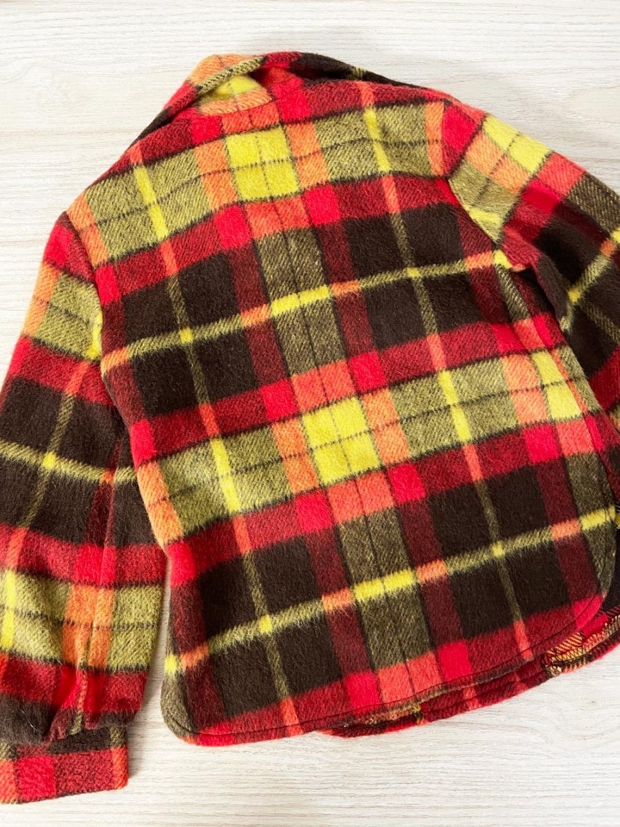 vintage 70s teachers pet fuzzy plaid shirt jacket - good market thrift store