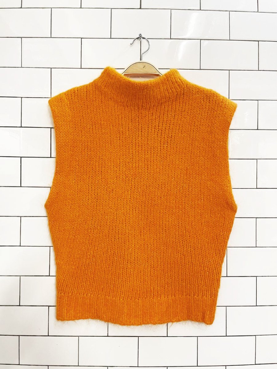 zara alpaca - wool blend high neck sweater vest - good market thrift store