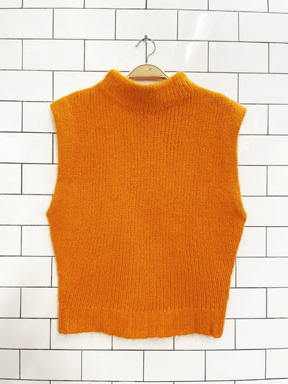 zara alpaca - wool blend high neck sweater vest - good market thrift store