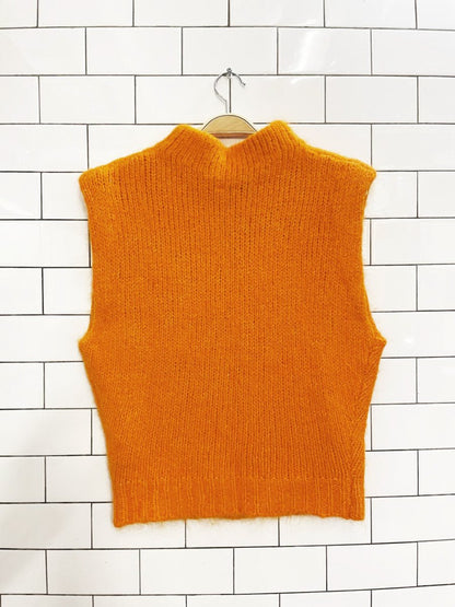 zara alpaca - wool blend high neck sweater vest - good market thrift store