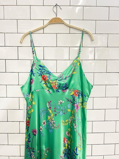 nwt emma and michele satin floral maxi dress - good market thrift store