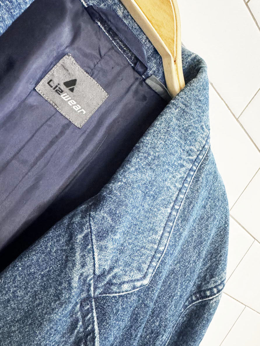vintage 90s liz wear denim blazer jacket | liz claiborne