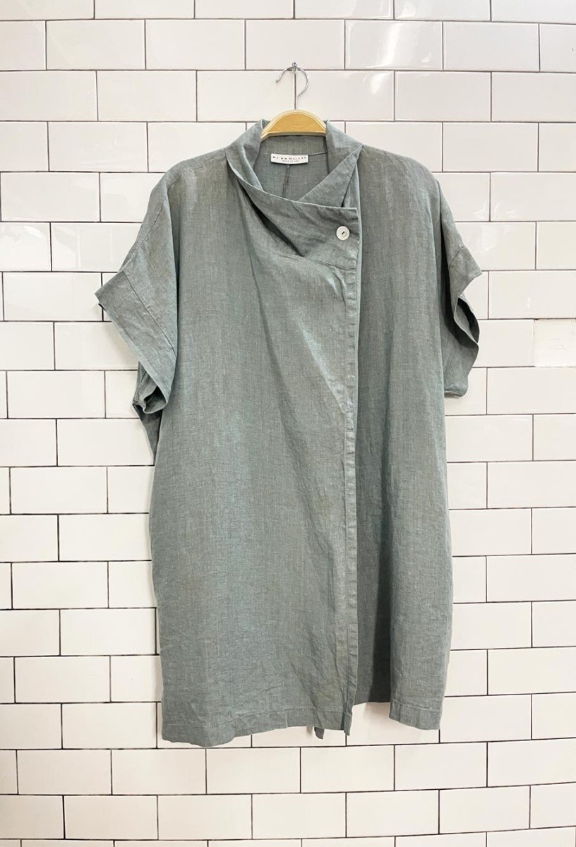 bryn walker 100% linen short sleeve jacket - good market thrift store