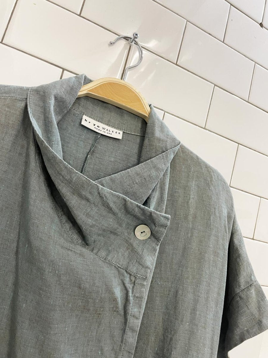 bryn walker 100% linen short sleeve jacket - good market thrift store