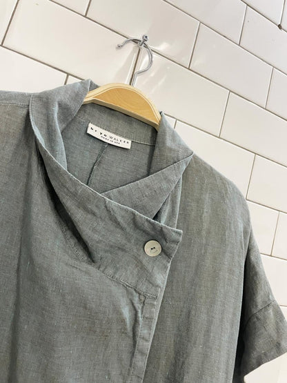 bryn walker 100% linen short sleeve jacket - good market thrift store