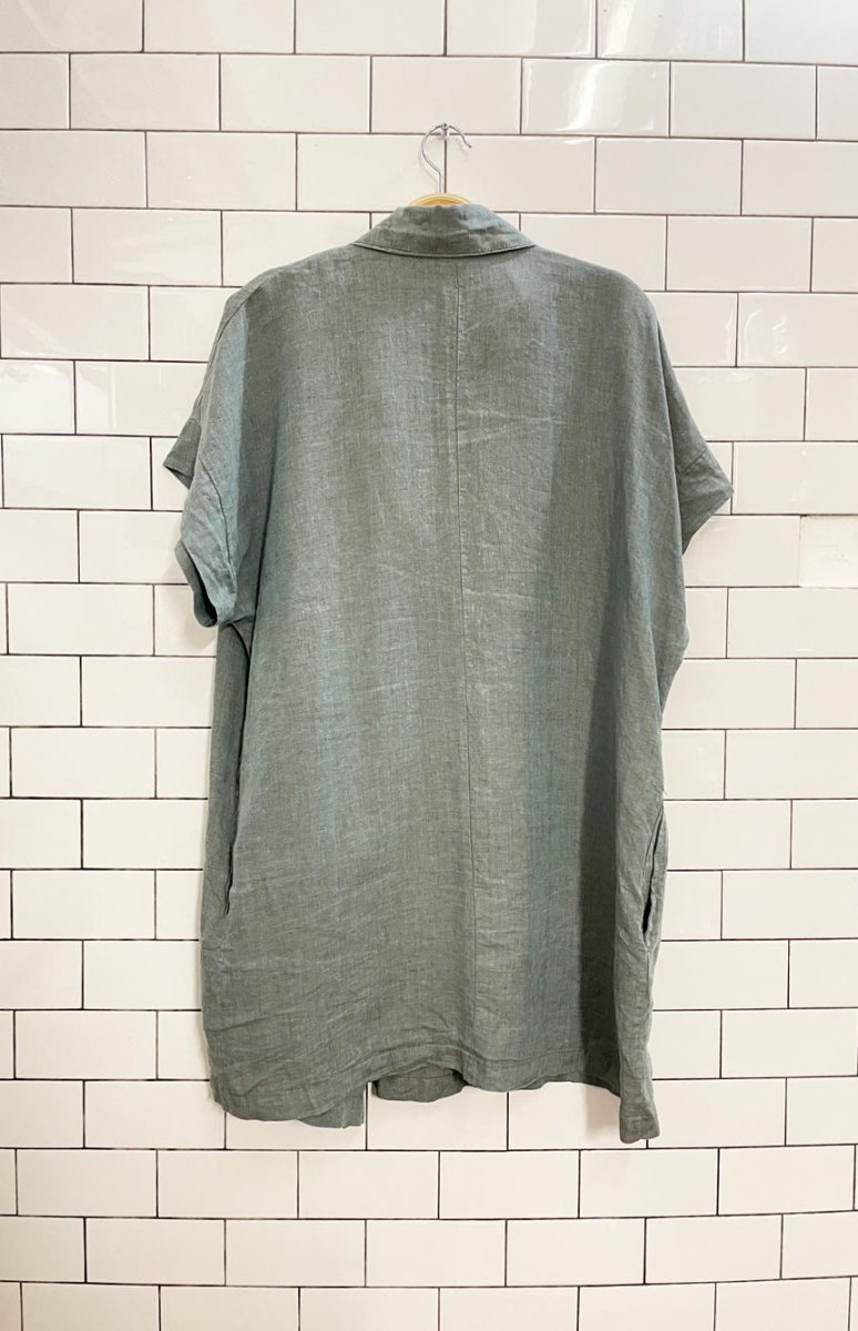 bryn walker 100% linen short sleeve jacket - good market thrift store