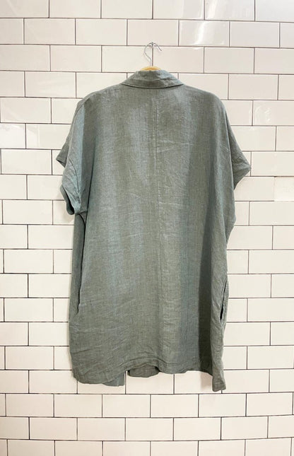 bryn walker 100% linen short sleeve jacket - good market thrift store