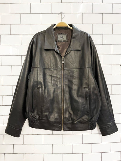 vintage 00s bod & christensen soft leather bomber jacket | b&c essentials - good market thrift store