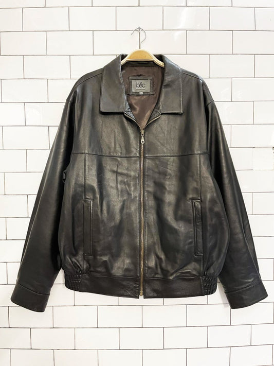 vintage 00s bod & christensen soft leather bomber jacket | b&c essentials - good market thrift store