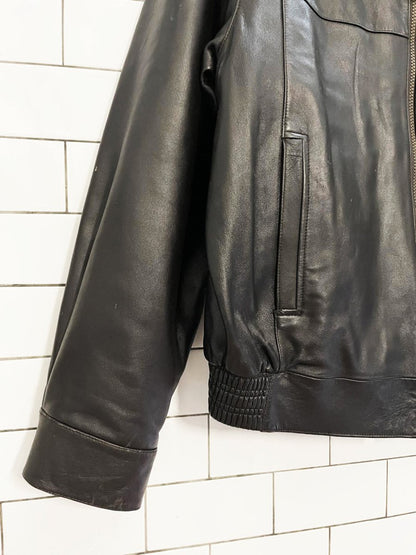 vintage 00s bod & christensen soft leather bomber jacket | b&c essentials - good market thrift store