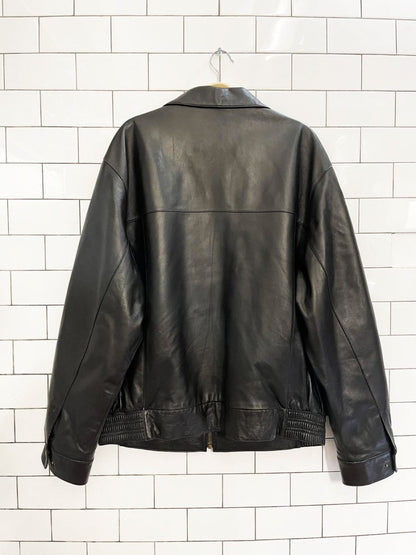 vintage 00s bod & christensen soft leather bomber jacket | b&c essentials - good market thrift store