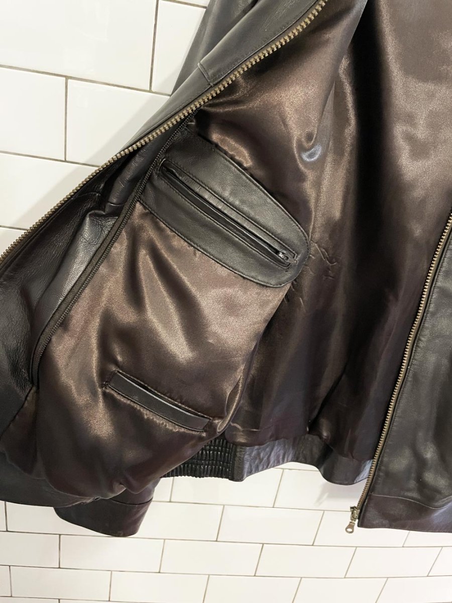 vintage 00s bod & christensen soft leather bomber jacket | b&c essentials - good market thrift store