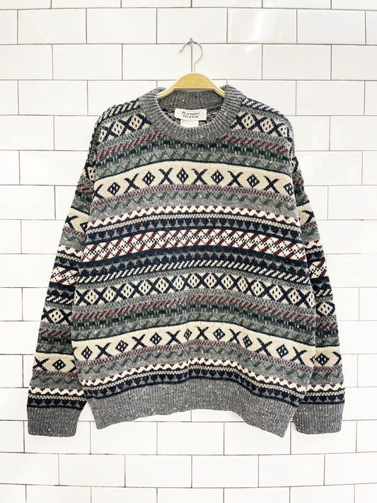 vintage randy river wool - blend oversized cottage dad sweater - good market thrift store