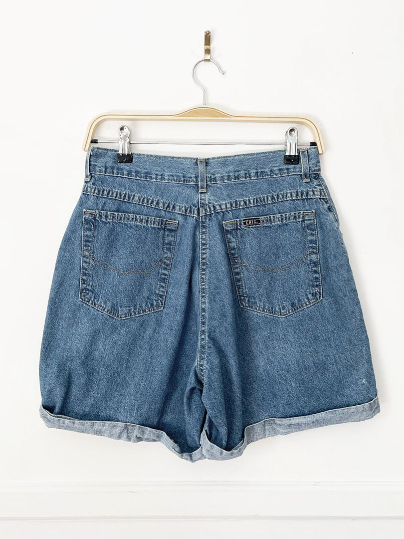 vintage 90s chic high rise cuffed hem denim shorts | made in usa