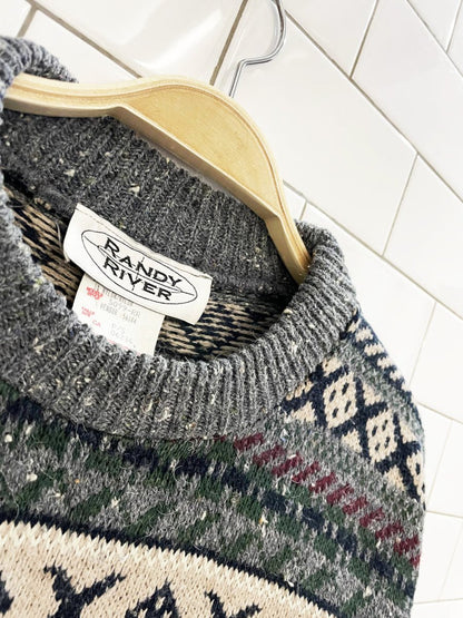 vintage randy river wool - blend oversized cottage dad sweater - good market thrift store