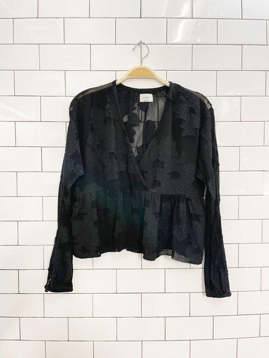 wilfred augustine chiffon peplum blouse - good market thrift store