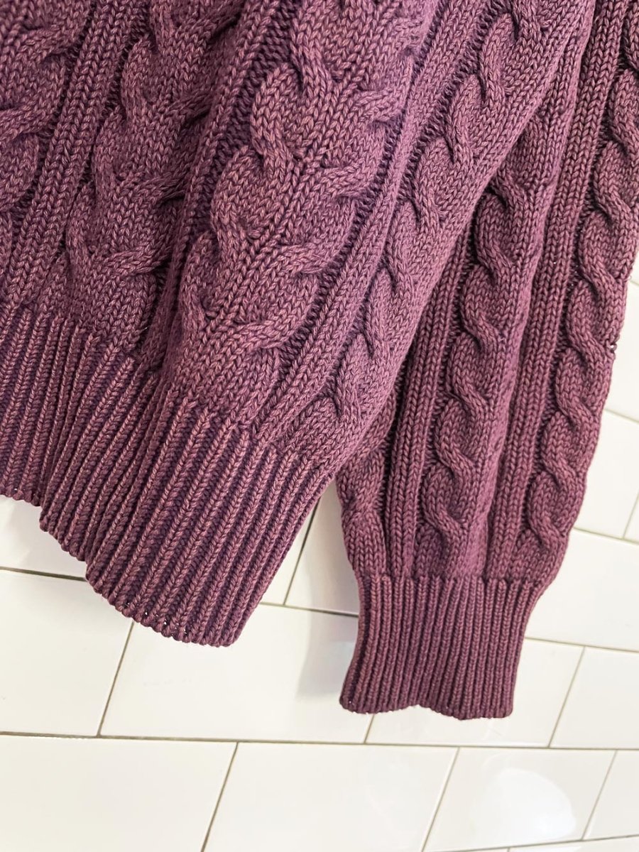 vintage 90s principles cable knit minimal prep cotton sweater - good market thrift store