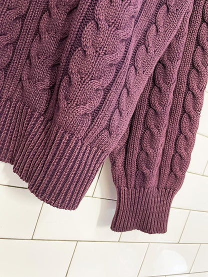 vintage 90s principles cable knit minimal prep cotton sweater - good market thrift store