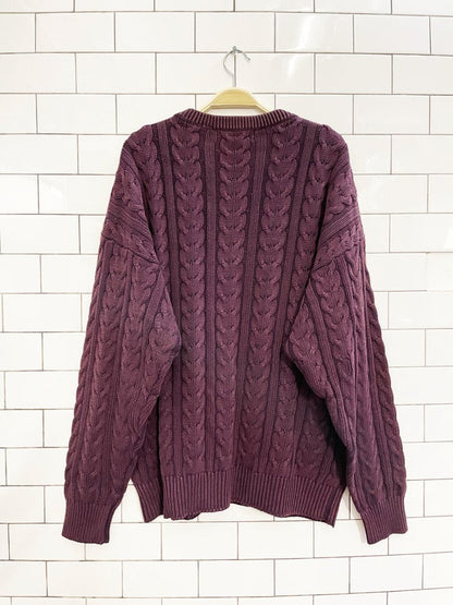 vintage 90s principles cable knit minimal prep cotton sweater - good market thrift store