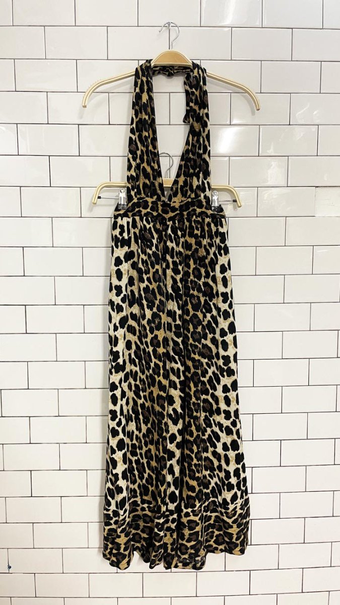 urban outfitters animal print halter wide leg jumpsuit - good market thrift store