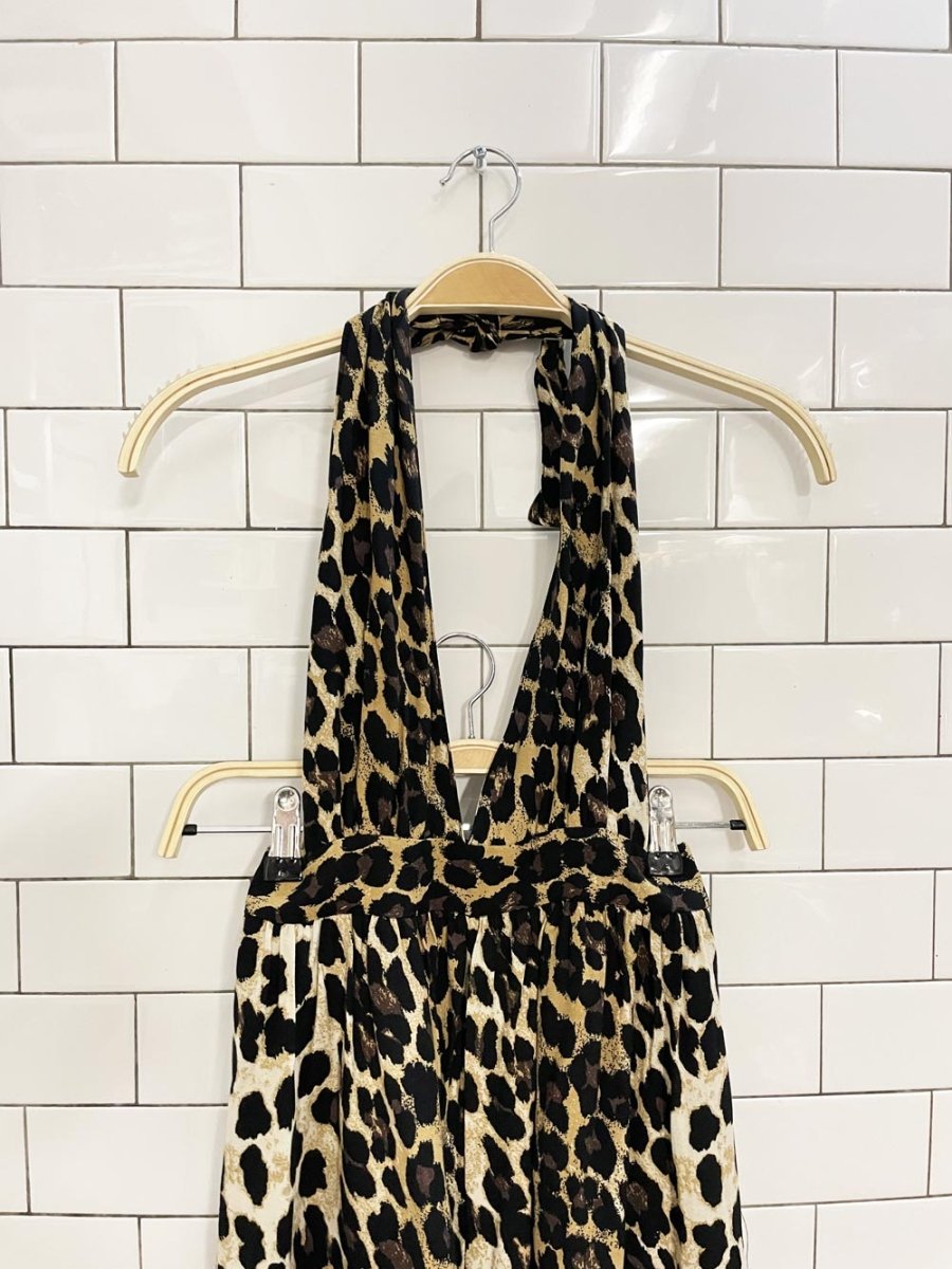urban outfitters animal print halter wide leg jumpsuit - good market thrift store